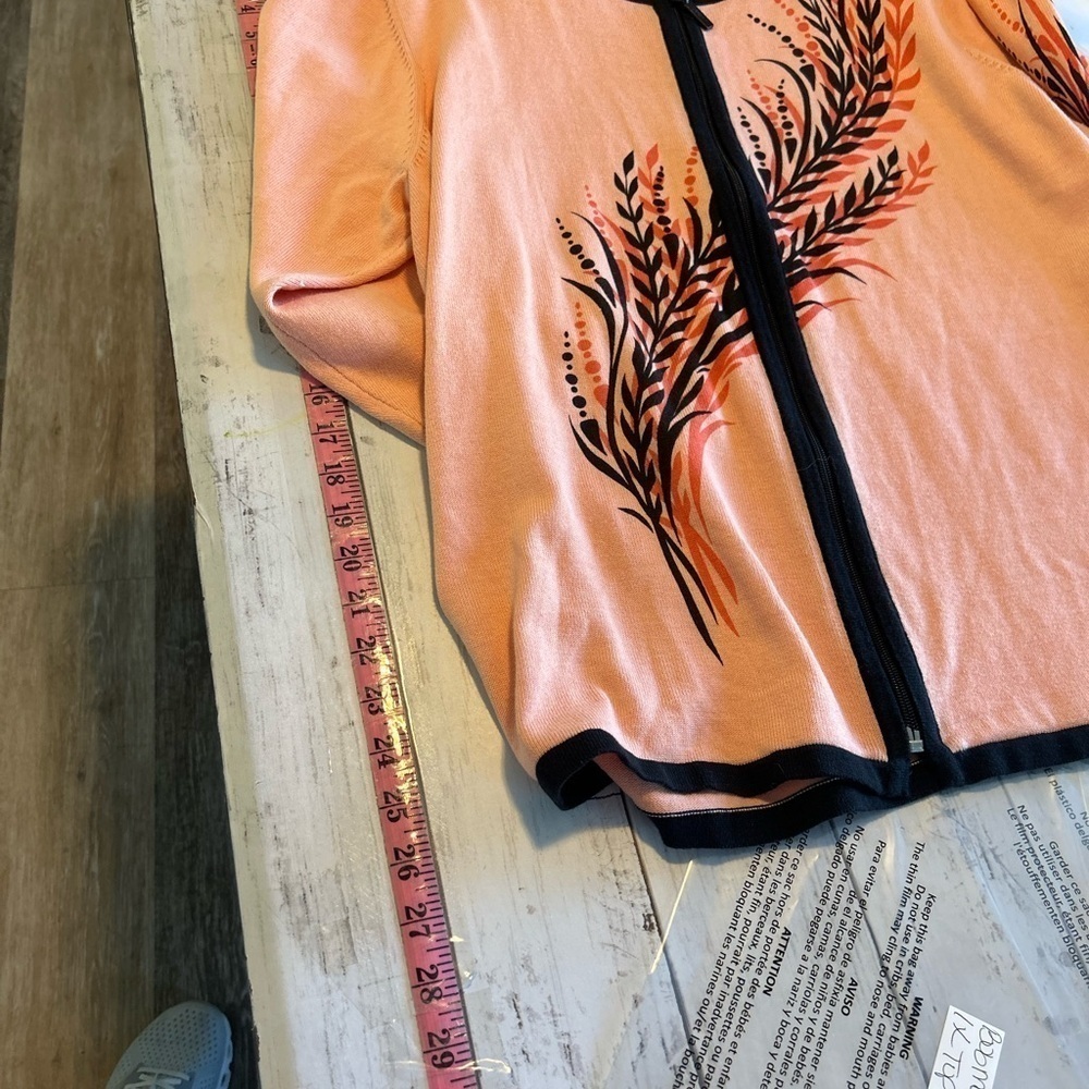 Vintage Bob Mackie Wearable Art Cardigan 1x Full … - image 7